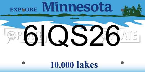 6IQS26 Minnesota License Plate