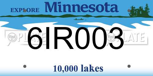 6IR003 Minnesota License Plate