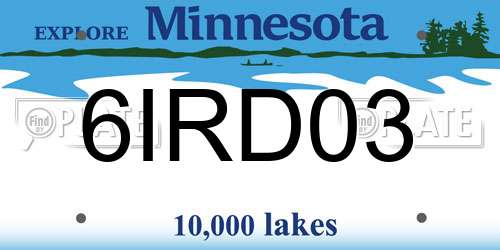 6IRD03 Minnesota License Plate