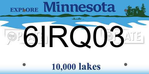 6IRQ03 Minnesota License Plate
