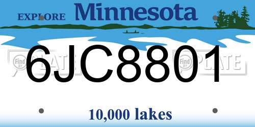 6JC8801 Minnesota License Plate