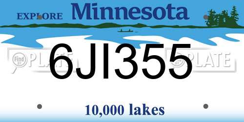 6JI355 Minnesota License Plate