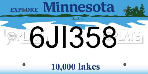 6JI358 Minnesota License Plate