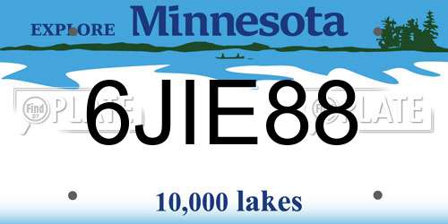 6JIE88 Minnesota License Plate