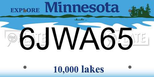 6JWA65 Minnesota License Plate