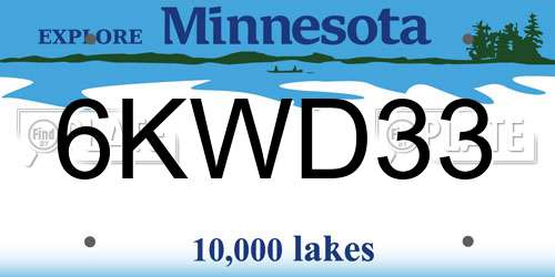 6KWD33 Minnesota License Plate