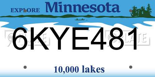 6KYE481 Minnesota License Plate