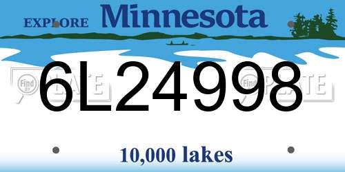6L24998 Minnesota License Plate