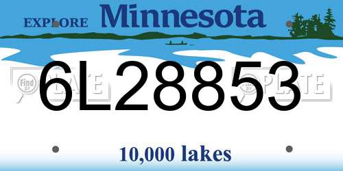 6L28853 Minnesota License Plate
