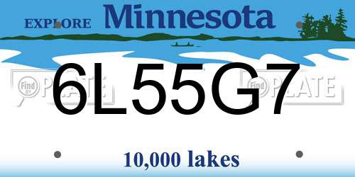 6L55G7 Minnesota License Plate
