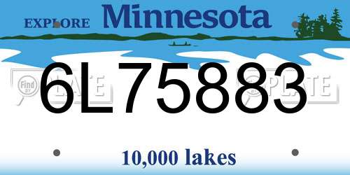 6L75883 Minnesota License Plate