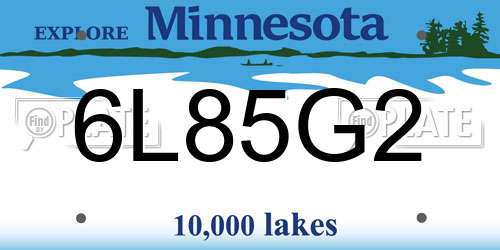 6L85G2 Minnesota License Plate