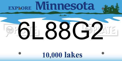 6L88G2 Minnesota License Plate