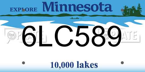 6LC589 Minnesota License Plate