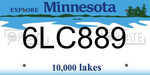 6LC889 Minnesota License Plate