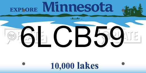 6LCB59 Minnesota License Plate