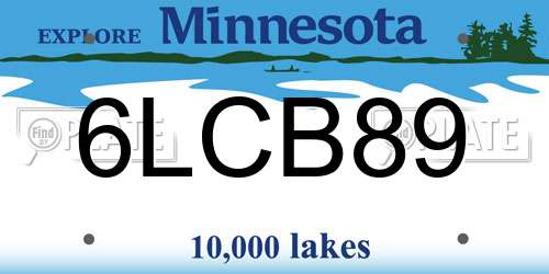 6LCB89 Minnesota License Plate