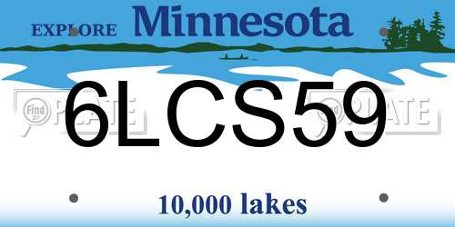 6LCS59 Minnesota License Plate