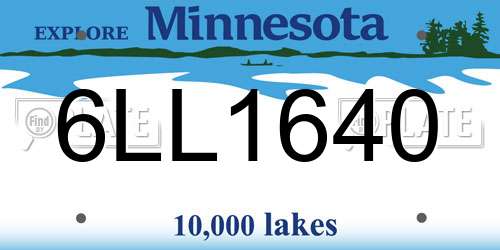 6LL1640 Minnesota License Plate