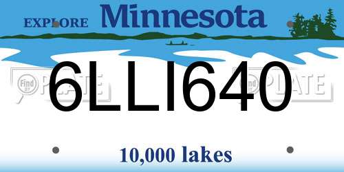 6LLI640 Minnesota License Plate