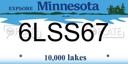 6LSS67 Minnesota License Plate