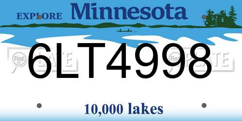 6LT4998 Minnesota License Plate