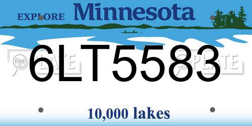 6LT5583 Minnesota License Plate