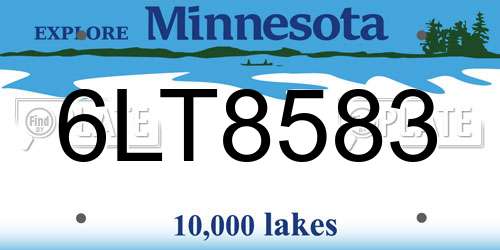 6LT8583 Minnesota License Plate