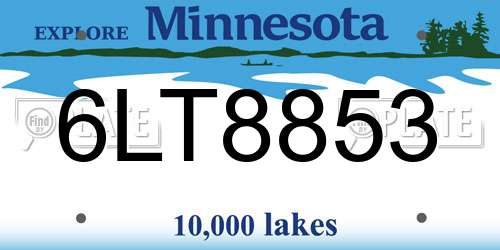 6LT8853 Minnesota License Plate