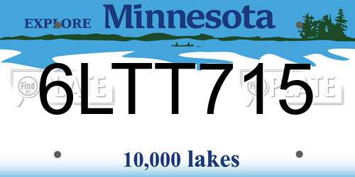 6LTT715 Minnesota License Plate