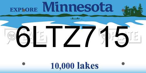 6LTZ715 Minnesota License Plate