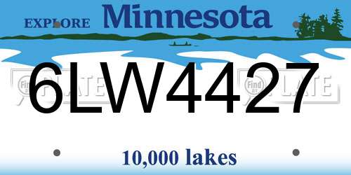 6LW4427 Minnesota License Plate
