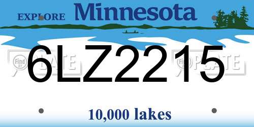 6LZ2215 Minnesota License Plate