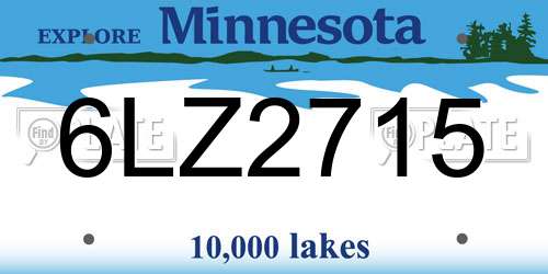 6LZ2715 Minnesota License Plate