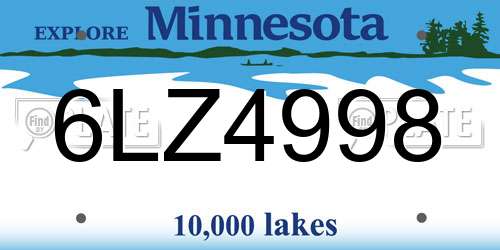 6LZ4998 Minnesota License Plate