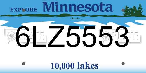 6LZ5553 Minnesota License Plate