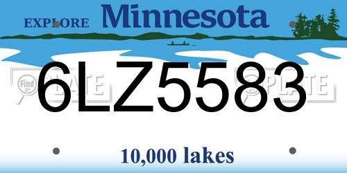 6LZ5583 Minnesota License Plate