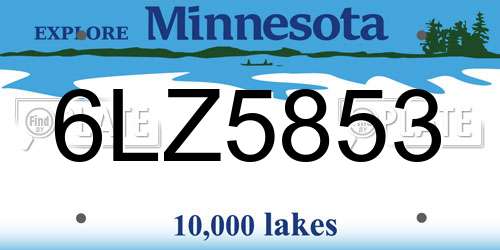 6LZ5853 Minnesota License Plate