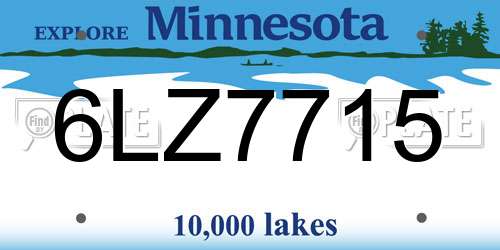6LZ7715 Minnesota License Plate
