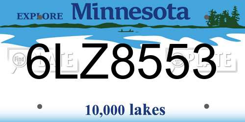 6LZ8553 Minnesota License Plate