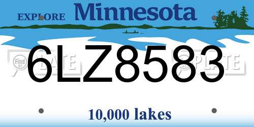 6LZ8583 Minnesota License Plate