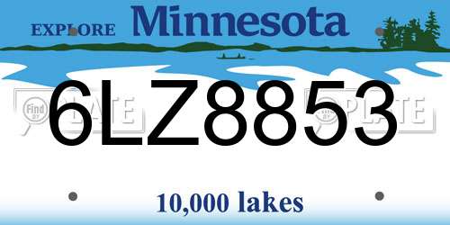 6LZ8853 Minnesota License Plate