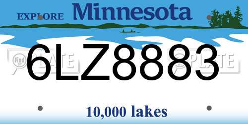 6LZ8883 Minnesota License Plate