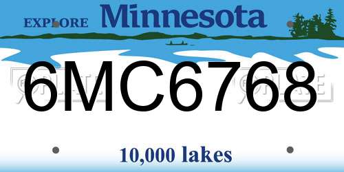 6MC6768 Minnesota License Plate