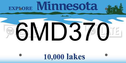 6MD370 Minnesota License Plate