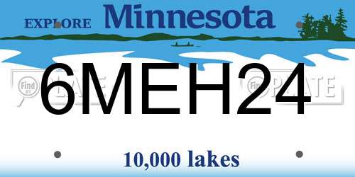 6MEH24 Minnesota License Plate