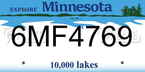 6MF4769 Minnesota License Plate