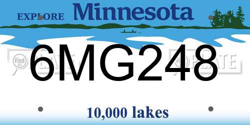 6MG248 Minnesota License Plate