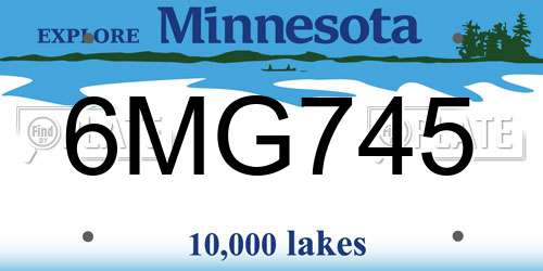 6MG745 Minnesota License Plate