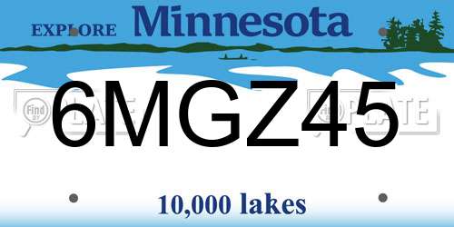6MGZ45 Minnesota License Plate